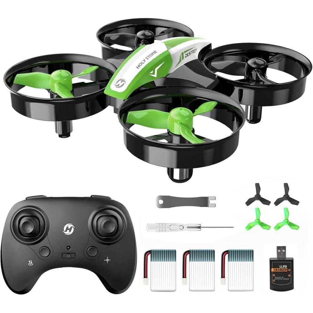 imageHoly Stone Mini Drone for Kids and Beginners RC Nano Quadcopter Indoor Small Helicopter Plane with Auto Hovering 3D Flips Headless Mode and 3 Batteries Great Gift Toy for Boys and Girls HS210 RedGreen