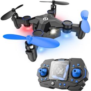 Holy Stone HS190 Foldable Mini Nano RC Drone for Kids Gift Portable Pocket Quadcopter with Altitude Hold 3D Flips and Headless Mode Easy to Fly for Beginners(BLUE)