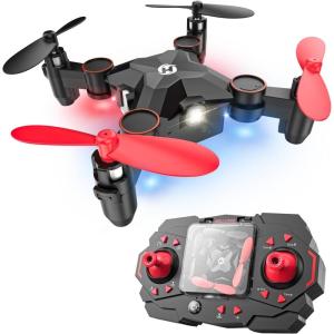 Holy Stone HS190 Foldable Mini Nano RC Drone for Kids Gift Portable Pocket Quadcopter with Altitude Hold 3D Flips and Headless Mode Easy to Fly for Beginners(Red)