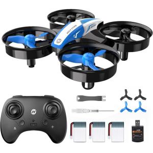 Holy Stone Mini Drone for Kids and Beginners RC Nano Quadcopter Indoor Small Helicopter Plane with Auto Hovering, 3D Flips, Headless Mode and 3 Batteries, Great Gift Toy for Boys and Girls, HS210 Red(Blue)