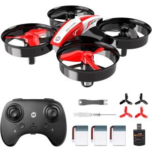Holy Stone Mini Drone for Kids and Beginners RC Nano Quadcopter Indoor Small Helicopter Plane with Auto Hovering, 3D Flips, Headless Mode and 3 Batteries, Great Gift Toy for Boys and Girls, HS210 Red(Red)