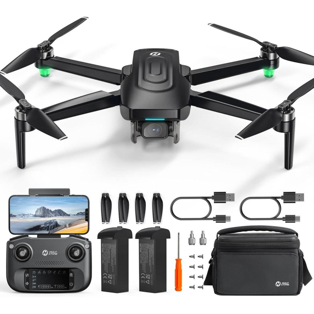 imageHoly Stone GPS Drone With 4K EIS Camera For Adults HS175G 249g Foldable RC Quadcopter With Auto Return Follow Me 60 Mins Flight Time Battery Fast Charge Headless Mode Upgraded HS175D