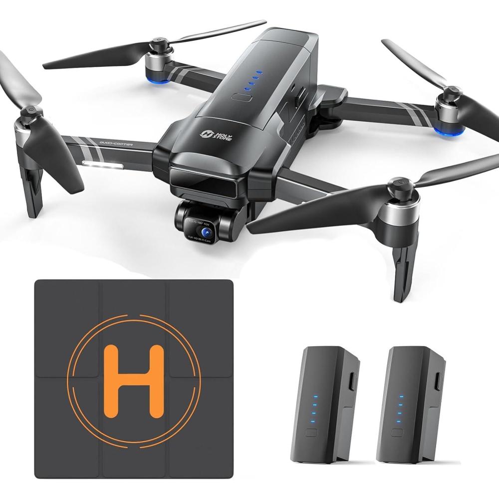 imageHoly Stone HS600 2Axis Gimbal Drone  Drone Landing Pad 2 Batteries 56Min Flight Time Includes Carrying Bag