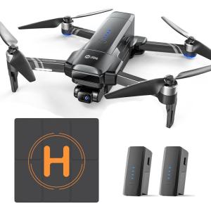 Holy Stone HS600 2-Axis Gimbal Drone + Drone Landing Pad, 2 Batteries 56-Min Flight Time, Includes Carrying Bag